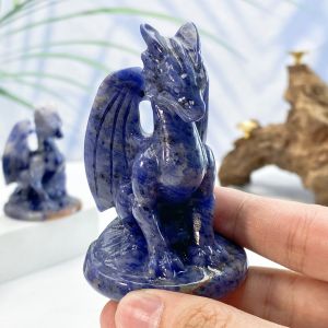 1PC Blue Sodalite Pterosaur Dragon CarvingIdeal for Easter Christmas DayHalloweenGraduation GiftHome DecorFestival Decor