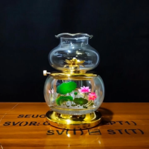 Đèn Lưu Ly Size LớnThờ Cúng Đặt Bàn Thờ Thần Tài chất Liệu Lưu Ly cao cấp Mã 050 Viền Vàng - Đồ Cúng Bát Tràng