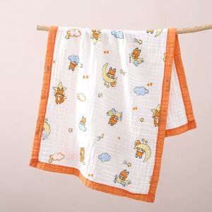 High Density Six Layer Washed Cotton Bath Towel for Babies And Children Absorbent Wide Edge Gauze Bath Towel And Blanket