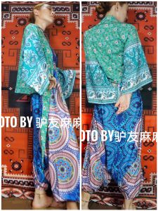 Beach Bohemian Style Bikini Open Cardigan Vacation Cover up Robe Outerwear with Belt Loose Fit Summer Fashion Sun Protection