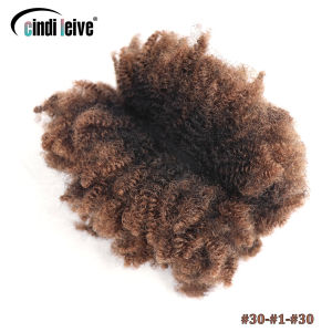 Ombre Brown Afro Kinky Curly Bulk Human Hair For Braiding #30-#1-#30 Crochet Braiding Hair Extensions Locks For Braids No Weft
