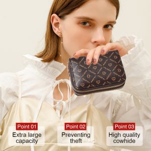 Womens Double Layer Card Bag Printed Short Wallet Womens Clutch Bag Card Bag Short Printed Wallet