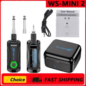 2.4G Wireless Guitar System Rechargeable Portable Transmitter Receiver Set with Charging Compartment Audio System for Electric