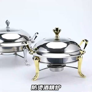 Chafing Dish Food Warmer Set Food Warmer with Cover Stainless Food Warmers with Cover Buffet Food Server Tray Set Heater Server Fuel Holder Tray For Household Camping Party Weddings Hotel