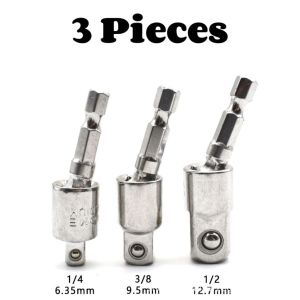 Power Electric Drill Swivel Hex Socket Wrench Connector Adapter Adaptor 1/4” 1/2” 3/8”