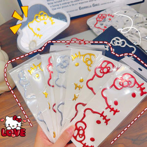 【Snuggery】Cute Cartoon Hello Kitty Cat PVC Silver 3D Stickers for Mobile Phone Computer Car Stationery Accessories