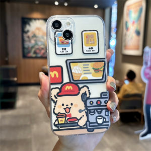 Creative Couple Dog Pattern Mobile Phone Case  7/6 plus Protective Cover Transparent Soft Shell Cute Cartoon Design