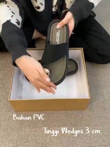 Sandal Untuk Wanita Modis Berlian Imitasi Sandal Pantai Bersol Tebal