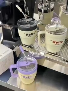 แก้วเครื่องพิมพ์ ความเย็น กาแฟ แก้วน้ำพกพา ระดับที่ 360도 แก้วน่ารัก เครื่องใช้สแตนเลส304 BW-6101 แบบHEIIO 480ml