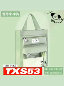 TXS53 Tas Jinjing & Tas Bahu Tote Sekolah Canvas Transparan PVC Kartun Anak TKM