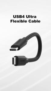 Hagibis USB4 Vertical Cable 80Gbps PD3.1 240W Fast Charging  8K Soft Cable USB C to USB C Short Cable for Thunderbolt 4/5 iPhone 16 Mac mini M4