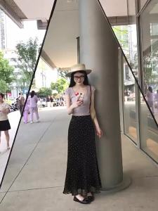 La Chapelle | Polka Dot Flare Skirt Fitted T-Shirt Set