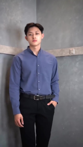 LOCAL - Kemeja Pria Lengan Panjang Slim Katun Premium Atasan Baju Hem Polos HItam Putih Jumbo