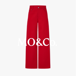 MO&Co. | High Waist Patchwork Red Jeans