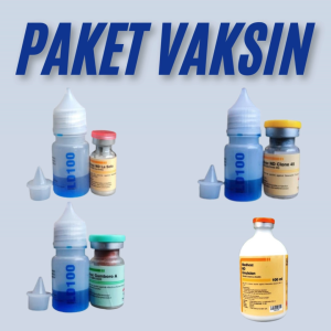 PAKET VAKSIN KOMPLIT AYAM USIA 0 - DEWASA (LA SOTA dosis 100 + ND CLONE dosis 100 + GUMBORO A dosis 100 + ND EMULSION 100) vaksin untuk ayam