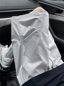 Quần Short Công Sở Nhanh Khô Ice Silk Cho Nam Mùa Hè Quần Nylon Cắt Chéo Thể Thao Ngoài Trời Quần 5 Điểm Cạp Vừa Dáng Rộng