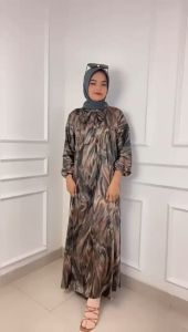 Gamis Wanita Terbaru 2023 Viral VINTIAN DRESS ARMANY SILK Dress Wanita Dewasa Muslimah Motif Batik