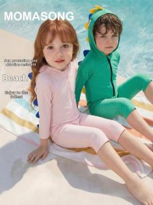 Momasong | Sun Protection Hooded Dinosaur One-piece Swimsuit