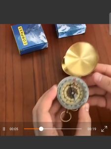 Kompas Vintage Pocket Portable Bercahaya Glow In The Dark Dengan Tutup Anti Air Bahan Kuningan Compass Kompas Bidik Pramuka