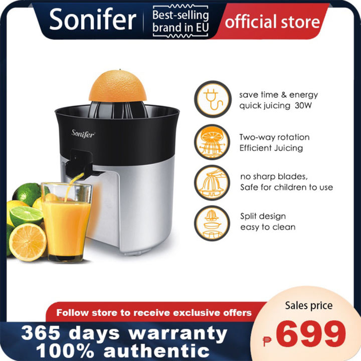 Sonifer Store Electric Orange Juicer Squeezer, Citrus Juicer Electric with  Two Interchangeable Cones Suitable for All Size of Citrus Fruits, 30W Ultra 