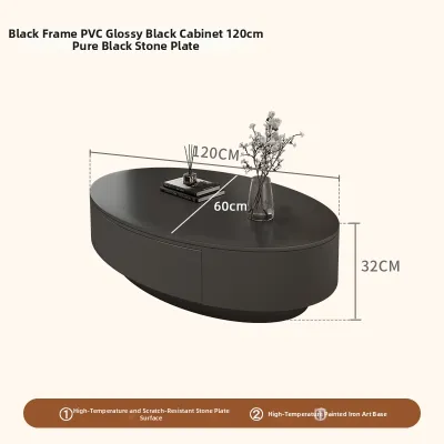 HSMJ | Luxury Simple Style Black Marble Tea Table