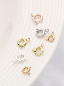 หัวเข็มขัดสีทอง 14K รูปหอยแมงมุม หัวเข็มขัดแบบสปริง อุปกรณ์ทำเครื่องประดับ DIY โซ่คอ สร้อยข้อมือ แหล่งกำเนิดสินค้าจีนแผ่นดินใหญ่