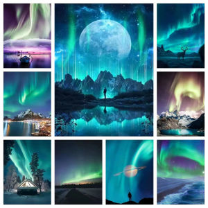 Jigsaw Puzzle 1000 pcs Stunning Northern Lights Over Snowy Mountains For Adults Stress Relief Puzzle Fun Present