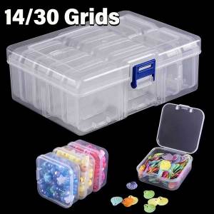 YESPERY 14/30 Grids DIY Diamond Painting Embroidery Storage Box Nail Art Jewelry Rhinestone Storage Container Multifunctional Storage Box