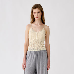 Lace Hollow Adjustable Padding Camisole Home Wear