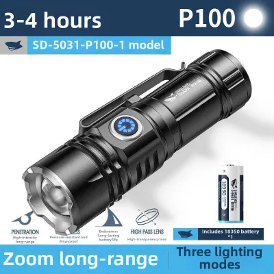 Smiling Shark | Strong Light Mini Multifunctional Magnetic Spotlight Zoom Outdoor Flashlight