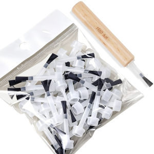 10/50Pcs Multi-functional Replaceable Nail Art Brush Head with Dual-Ended Detachable Wooden Handle Set Nail Art Tools