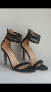 [HCM]giày xăng đan cao gót nhọn phối si lưới ND03