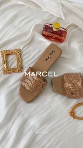 Sara Sara Marcel Sandal Selop Hak Tahu Wanita 45cm Minimalis Kekinian Sendal Heel Korea Style Terbaru