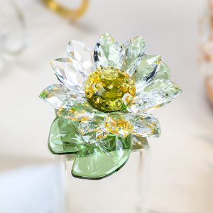 Crystal Lotus Flower Home Decorations Small Tabletop Ornaments Bedroom Living Room Tea Table Crystal Crayfish Simple Modern Style