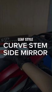 LEGITMOTO CURVE STEM LEAF SIDE MIRROR NON-GRADED LENS CHROME / STAINLESS STEM 2PCS UNIVERSAL FOR HONDA/YAMAHA MOTORCYCLE