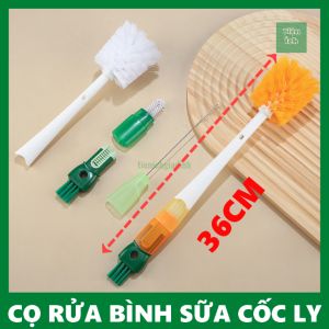 Dụng cụ cọ rửa vệ sinh bình sữa cốc chén chai lọ nắp ren ống hút sữa cọ rửa bình sữa đa năng 5 in 1