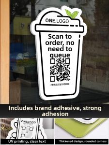 QIANGBIAO | QR Code Ordering Signage Tabletop Payment Design Sticker