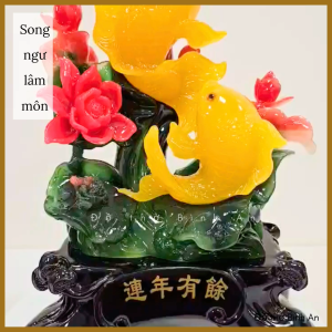 Tượng Song ngư lâm môn phúc lộc viên mãn quà tân gia - Đồ thờ Bình An - Decor Phong thủy