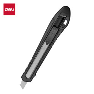 deli | Deli Heavy Duty Utility Knife Retractable Sharp SK5 Carbon Steel Blades 9mm/18mm Cutter for Cardboard Cartons Office Supplies