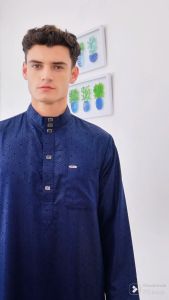 Gamis jubah pria bahan katun embos motif terbaru jubah At tarim lengan panjang premium jubah new