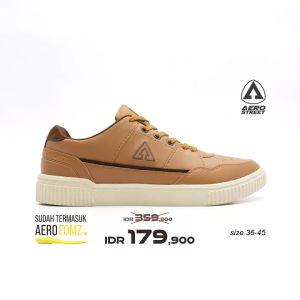 Aerostreet 37-44 Vintage Krem Coklat Muda Coklat Muda - Sepatu Sneakers Casual