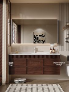 DIPURUI | Retro Style Bathroom Vanity Set Integrated Ceramic Basin