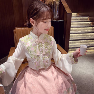 ชุดเด็กผู้หญิงสไตล์จีนโบราณ เดรสกระโปรงม้า ชุดฤดูใบไม้ร่วง ชุดเด็กสไตล์จีน ชุดชาติพันธุ์ ชุดเด็กผู้หญิงสุดเก๋ไก๋