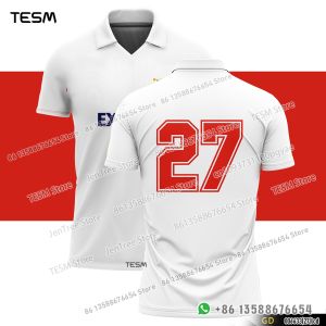 TESM New POLO Shirt Men Summer Sports V-neck T-shirt Street Trendy Short Sleeve 3D HD Print T-shirt