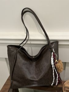 Túi Tote Đeo Vai Dung Tích Lớn Phong Cách Mùa Thu Đông Cho Nữ Túi Mua Sắm Đa Năng Thường Ngày Màu Trơn Túi Tote Dây Đơn