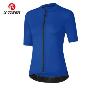 X-TIGER Nữ Tay Ngắn Đi Xe Đạp Jersey Thoáng Khí Chống Trơn Trượt Xe Đạp Quần Áo Pro Co Giãn Mùa Hè Xe Đạp Áo Sơ Mi Có Túi