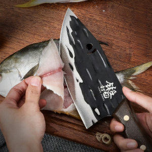 Hand-forged Sharp Fish and Meat Cleaver for Home Kitchen