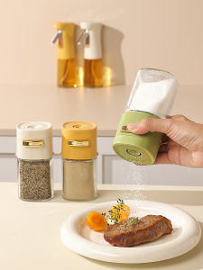 Quantitative Salt Shaker Kitchen Storage Container Sealed Moisture Proof Nordic Style Glass Bottle Seasoning Holder for Home Use