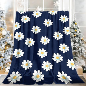 Beast Kingdom | Brick Red Daisy Grid Full Size Fade Resistant No Pilling Fuzzy Sofa Blanket Great for Thanksgiving Christmas New Year Presents