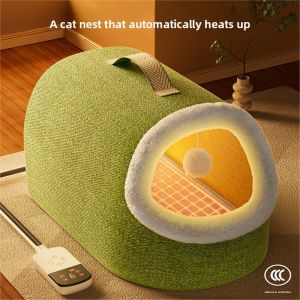 MONLEYTA | Warmth Insulated Closed Electric Heated Cat House For Cats All Seasons Pet Supplies Winter Pet Products Cat Blanket Mat